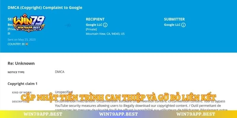Cập nhật tiến trình can thiệp và gỡ bỏ liên kết
