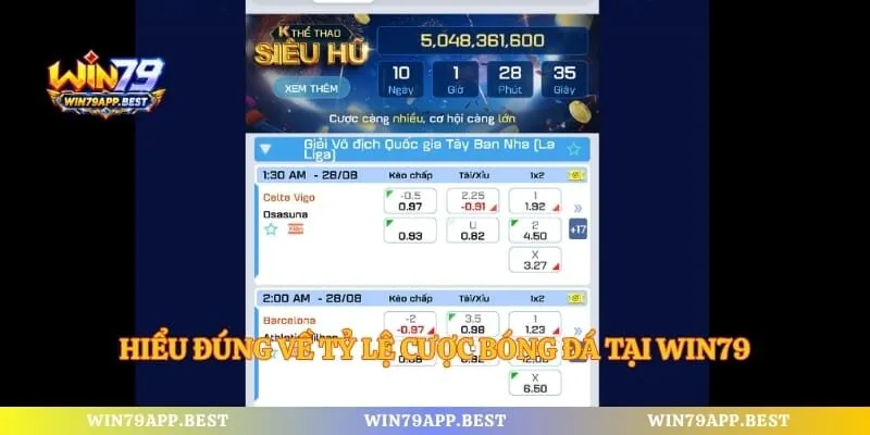 Hiểu đúng về tỷ lệ cược bóng đá tại Win79
