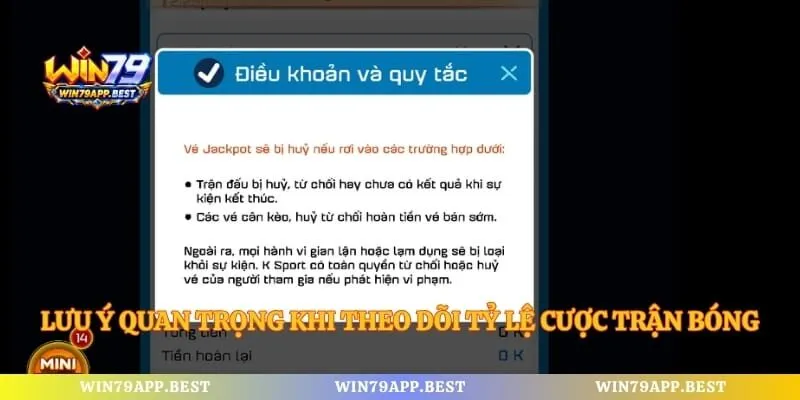Lưu ý quan trọng khi theo dõi tỷ lệ cược trận bóng